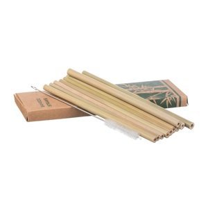 Bambusové slamky - sada 10 ks