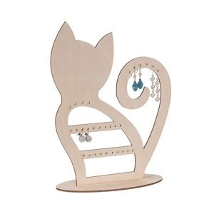 Drevená mačka na šperky