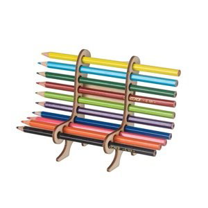 Drevená lavička na farbičky a perá