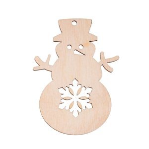 Drevená vianočná výzdoba - snehuliak