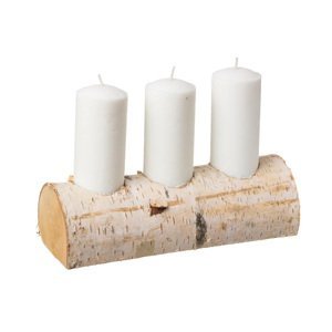Svietnik z brezy na tri sviečky