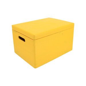 Drevený box s viekom 40x30x23 cm - žltý