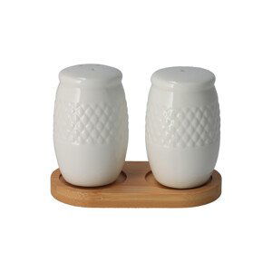 Soľnička a korenička porcelán-bambus
