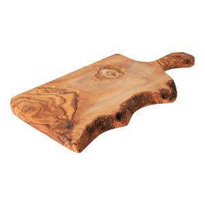 Rustikálna doska z olivového dreva s rukoväťou 30 cm