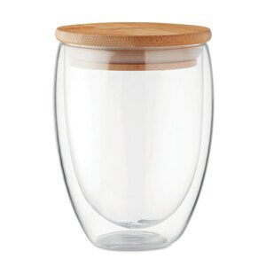 Dvojstenný pohár s bambusovým vekom - 350 ml