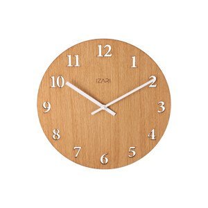 IZARI dubové numerické hodiny 34 cm - biele ručičky