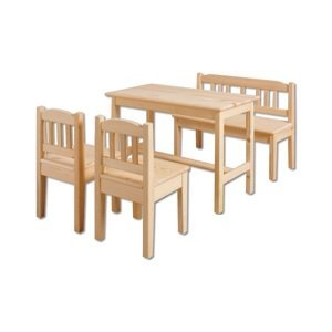 Drevený stolček so stoličkami