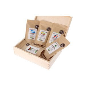 Darčeková krabička - Degustačné balíčky kávy 5 ks