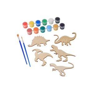 Sada 12ks akrylových farieb s 2 štetcami a výrezmi na domaľovanie Zvoľte variant:: Dinosaury