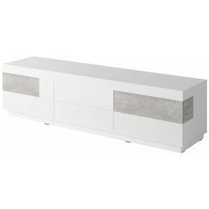 Tv stolík SOLO 40 biela / biely lesk / beton