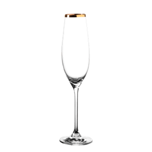 Pohár na šampanské s pozláteným okrajom 210 ml - Premium Glas Crystal