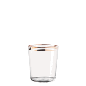 Poháre Tumbler s tromi pruhmi v zlatej farbe 440 ml set 6 ks - 21st Century Glas