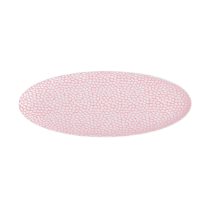 Oválny tanier štruktúrovaný skin / biely 33 x 13 cm - Flow