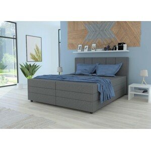 Čalúnená posteľ Alexa 180x200, sivá, vrátane matraca