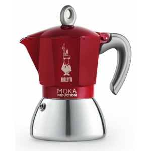 Moka kanvica Bialetti Moka Induction Red, 6 porcií