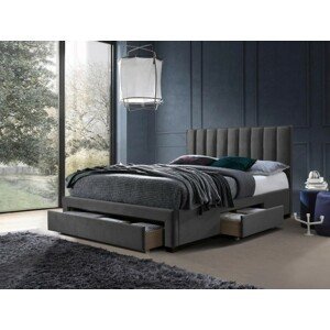 Čalúnená posteľ Wolfgang 160x200, sivá, bez matraca