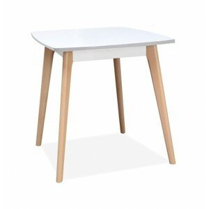Jedálenský stôl Endever - 85x76x85 cm (biela, buk)