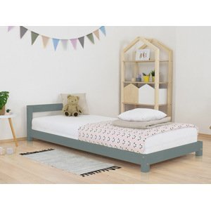 Benlemi Detská jednolôžková posteľ s čelom DREAMY Zvoľte farbu: Šalviová zelená, Rozmer: 140x200 cm