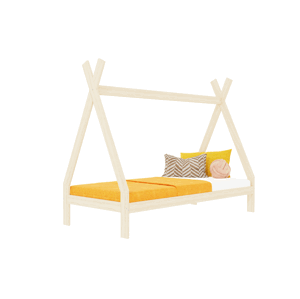 Benlemi Rastúca detská posteľ SWITCH 2v1 v tvare teepee Zvoľte farbu: Béžová, Zvoľte rozmer: 90x160 cm