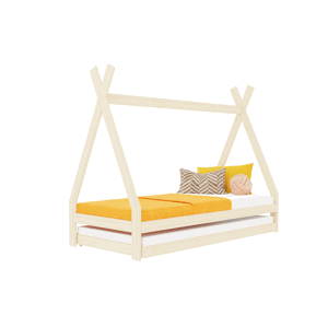 Benlemi Rastúca detská posteľ SWITCH 2v1 v tvare teepee s prístelkou Zvoľte farbu: Námornícka modrá, Zvoľte rozmer: 90x180 cm