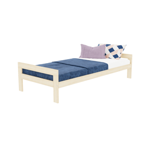 Benlemi Rastúca drevená jednolôžková posteľ SWITCH 2v1 s čelami Zvoľte farbu: Béžová, Zvoľte rozmer: 120x200 cm