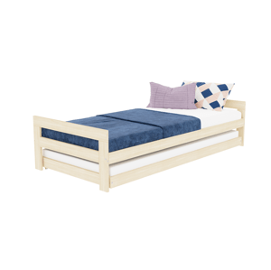 Benlemi Rastúca drevená jednolôžková posteľ SWITCH 2v1 s čelami a prístelkou Zvoľte farbu: Biela, Zvoľte rozmer: 80x160 cm