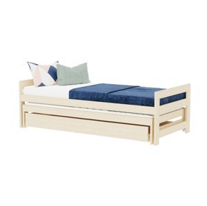 Benlemi Jednolôžková posteľ SIMPLY 90x200 3v1 s prístelkou a úložným šuplíkom Zvoľte farbu: Biela