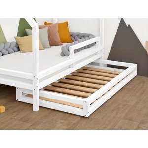 Benlemi Úložný šuplík 2IN1 pod posteľ na kolieskach Zvoľte farbu: Biela, Varianta: S roštom, Rozmer: 120 x 160 cm (pod posteľ 120 x 180 cm)