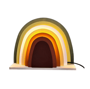 Makuto Art Drevená lampa do detskej izby DUHA Zvoľte farbu: Odtieň hnedá