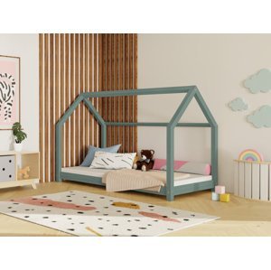 Benlemi Detská posteľ domček TERY bez bočnice Zvoľte farbu: Šalviová zelená, Rozmer: 120x180 cm