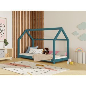 Benlemi Detská posteľ domček TERY bez bočnice Zvoľte farbu: Petrolejová, Rozmer: 70x160 cm