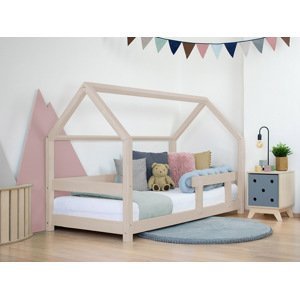 Benlemi Detská posteľ domček TERY s bočnicou Zvoľte farbu: Béžová, Rozmer: 120x180 cm