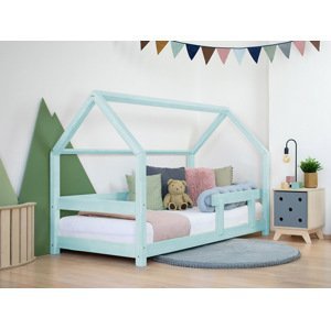 Benlemi Detská posteľ domček TERY s bočnicou Zvoľte farbu: Svetlo modrá, Rozmer: 120x180 cm