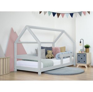 Benlemi Detská posteľ domček TERY s bočnicou Zvoľte farbu: Svetlo sivá, Rozmer: 120x200 cm