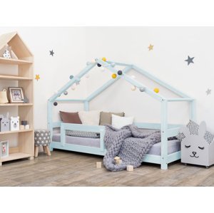 Benlemi Detská posteľ domček LUCKY s bočnicou Zvoľte farbu: Svetlo modrá, Rozmer: 120 x 180 cm