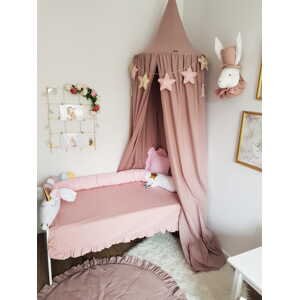SenLove Závesný bavlnený baldachýn nad postieľku aj detskú posteľ Zvoľte farbu: Staroružová