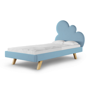 MINKO Čalúnená jednolôžková posteľ CLOUD do detskej izby Zvoľte farbu: Modrá, Strana: Vľavo