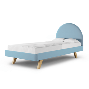 MINKO Čalúnená jednolôžková posteľ PILLE s čelom Zvoľte farbu: Modrá
