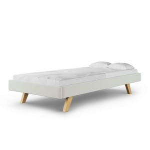MINKO Čalúnená detská jednolôžková posteľ BASIC bez čela Zvoľte farbu: Krémová, Zvoľte rozmer: 120x200 cm
