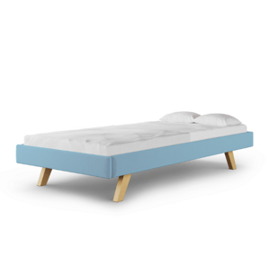 MINKO Čalúnená detská jednolôžková posteľ BASIC bez čela Zvoľte farbu: Modrá, Zvoľte rozmer: 120x200 cm