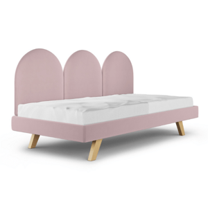 MINKO Čalúnená jednolôžková posteľ PANELS do detskej izby Zvoľte farbu: Ružová, Zvoľte rozmer: 120x200 cm