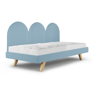 MINKO Čalúnená jednolôžková posteľ PANELS do detskej izby Zvoľte farbu: Modrá, Zvoľte rozmer: 120x200 cm