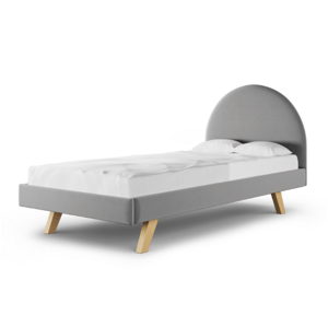 MINKO Čalúnená jednolôžková posteľ PILLE do detskej izby Zvoľte farbu: Sivá, Zvoľte rozmer: 120x200 cm