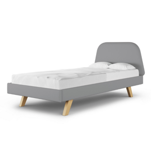MINKO Čalúnená detská jednolôžková posteľ TRAPEZE Zvoľte farbu: Sivá, Zvoľte rozmer: 120x200 cm