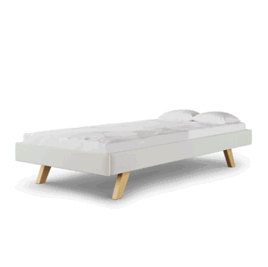 MINKO Čalúnená detská jednolôžková posteľ BASIC bez čela Zvoľte farbu: Krémová, Zvoľte rozmer: 90x200 cm