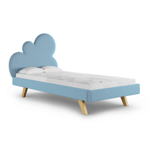 MINKO Čalúnená jednolôžková posteľ CLOUD do detskej izby Zvoľte farbu: Modrá, Strana: Vpravo, Zvoľte rozmer: 90x200 cm