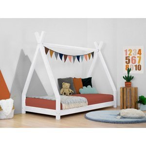 Benlemi Detská drevená posteľ NAKANA v tvare teepee Zvoľte farbu: Biela, Rozmer: 120x180 cm