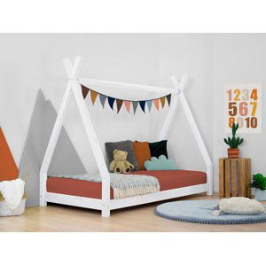 Benlemi Detská drevená posteľ NAKANA v tvare teepee Zvoľte farbu: Biela, Rozmer: 90x180 cm