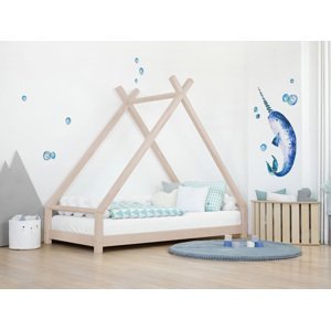 Benlemi Detská domčeková posteľ TAHUKA v tvare típí Zvoľte farbu: Béžová, Rozmer: 120x180 cm