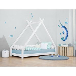 Benlemi Detská domčeková posteľ TAHUKA v tvare típí Zvoľte farbu: Biela, Rozmer: 120x180 cm